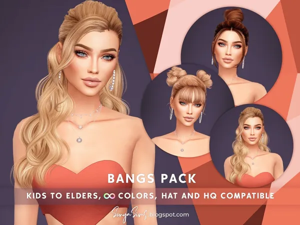 Alpha Bangs Fringes Pack Collection NOW FREE by simsfinds - The Sims 4 Custom Content