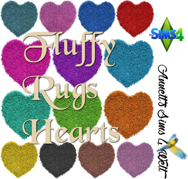 Mix Fluffy Rugs Hearts by simsfinds - The Sims 4 Custom Content