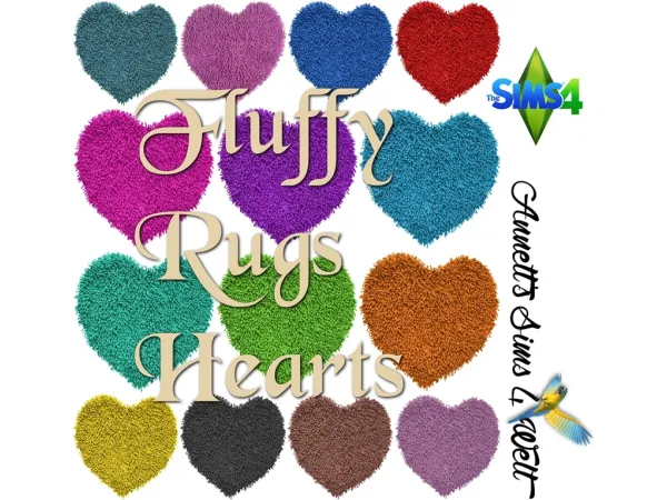 Fluffy Rugs Hearts by AnnettsSims4Welt