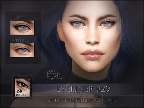 Alpha 2D Lashes Eyeliner 29 ( ) by simsfinds - The Sims 4 Custom Content