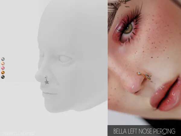Mix Bella left nose piercing by overkillsimmer - The Sims 4 Custom Content