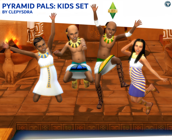 Maxis Match Pyramid Pals An Egyptian Kids Set by simsfinds - The Sims 4 Custom Content
