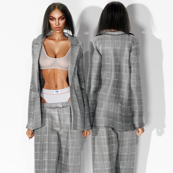 Alpha Double Breasted Blazer with Top by cool_content_star - The Sims 4 Custom Content