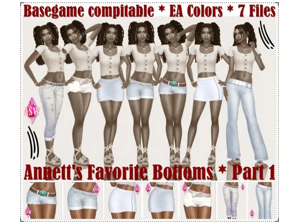 Maxis Match Annett's Favorite Bottoms Part 1 by AnnettsSims4Welt - The Sims 4 Custom Content