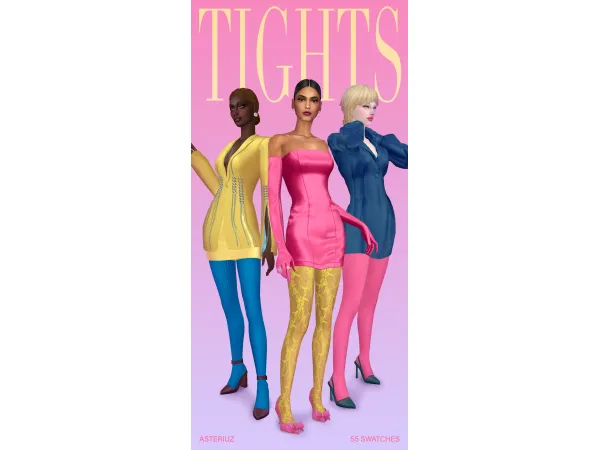 Mix Colorful Tights Mini Pack by ASTERIUZ - The Sims 4 Custom Content