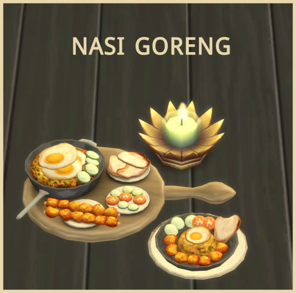 Alpha Nasi Goreng Indonesian Fried Rice by simsfinds - The Sims 4 Custom Content