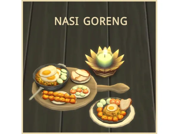 Alpha Nasi Goreng Indonesian Fried Rice by icemunmun - The Sims 4 Custom Content