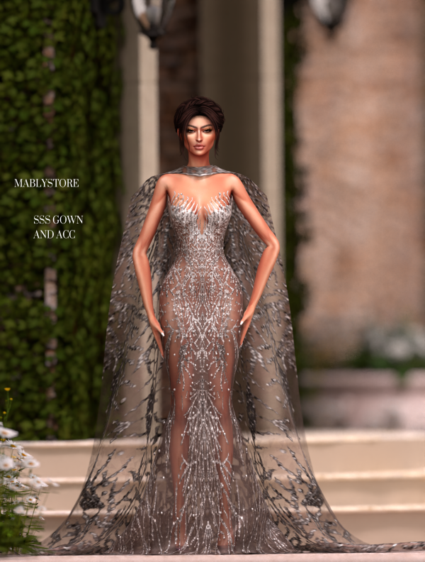 Alpha SSS GOWN by simsfinds - The Sims 4 Custom Content