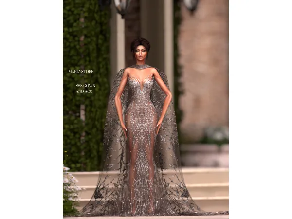 Alpha SSS GOWN by Mably - The Sims 4 Custom Content