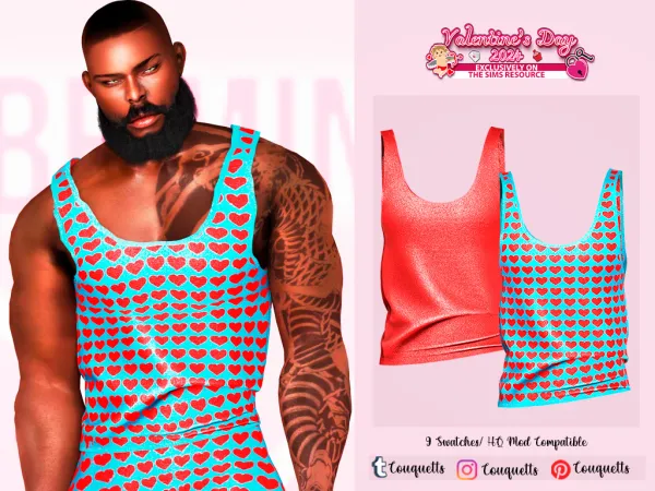 Alpha Valentines Day Pajamas Set N2 - The Sims 4 Custom Content