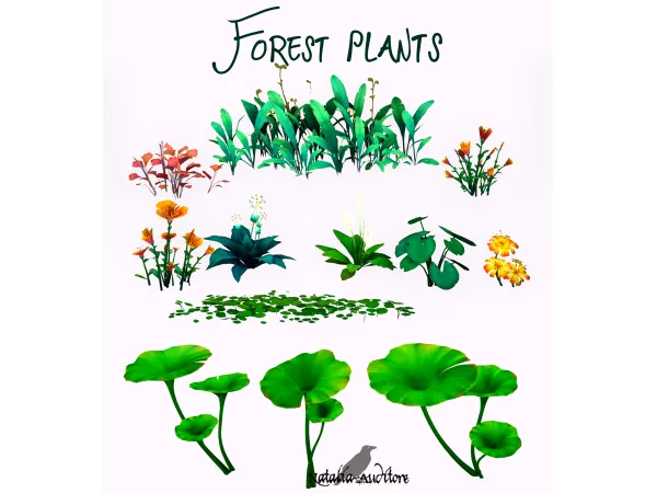 Maxis Match Forest plants by natalia_auditore - The Sims 4 Custom Content