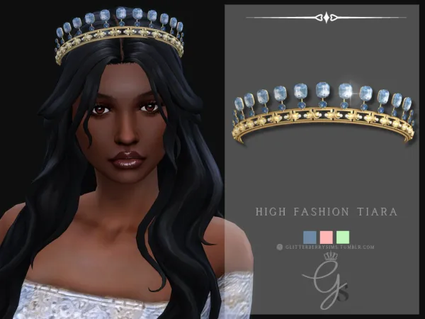 Alpha High Fashion Tiara by simsfinds - The Sims 4 Custom Content