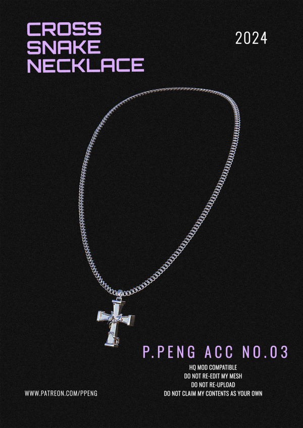 Alpha [SIMS4TS4] PPENG ACC NO3 CROSS SNAKE by simsfinds - The Sims 4 Custom Content