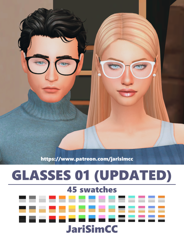 Mix JariSimCC Glasses 01 by simsfinds - The Sims 4 Custom Content