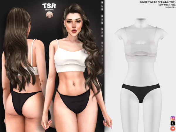 Alpha UNDERWEAR SET 444 BD1186 BD1187 by simsfinds - The Sims 4 Custom Content