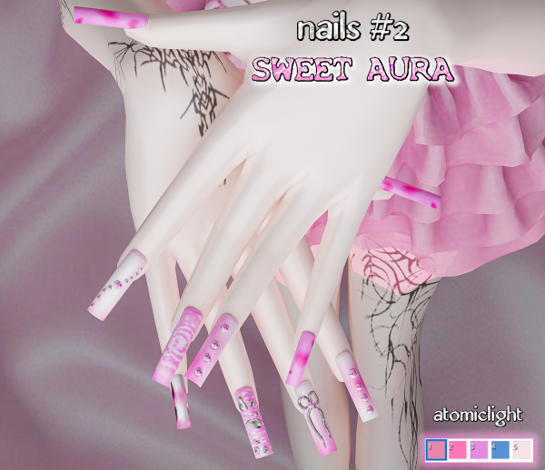 Alpha Nails 2 Sweet Aura early access by atomiclight - The Sims 4 Custom Content