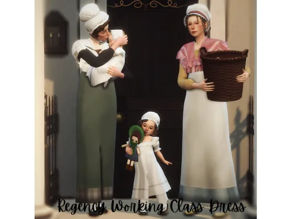 Maxis Match My Fair Lady Regency Era Working Class Dress by S1NCERE - The Sims 4 Custom Content