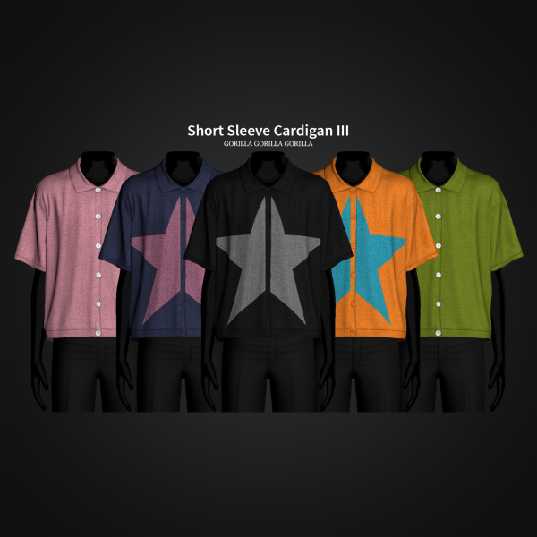Alpha Short Sleeve Cardigan III by simsfinds - The Sims 4 Custom Content