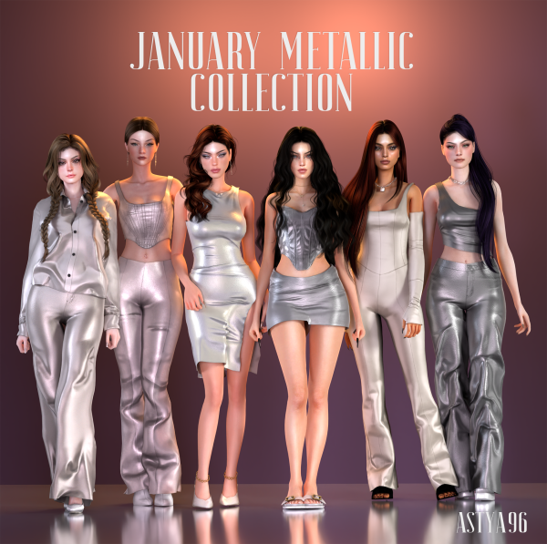 Alpha January 2024 Metallic Collection by simsfinds - The Sims 4 Custom Content