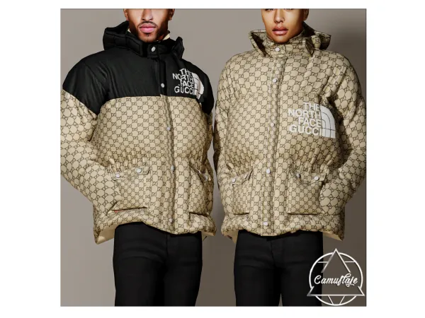 Alpha January Wonderland (MALE COLLECTION) The North Face Gucci Jacket by camuflaje - The Sims 4 Custom Content