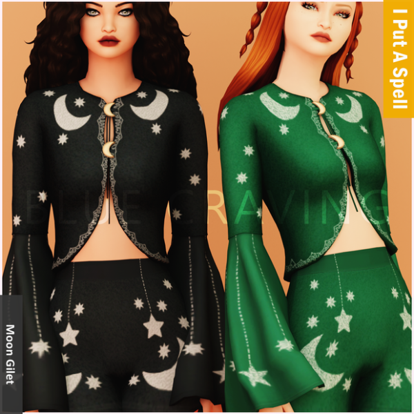 Mix Blue Craving Moon Gilet by bluecraving - The Sims 4 Custom Content
