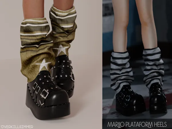 Mix Marijo Plataform heels by overkillsimmer - The Sims 4 Custom Content