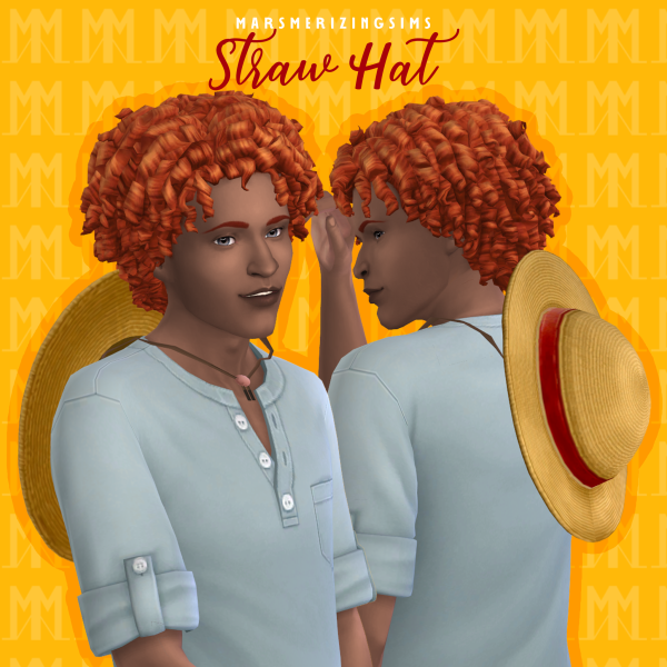 Maxis Match Straw Hat ver2 (Free) by simsfinds - The Sims 4 Custom Content
