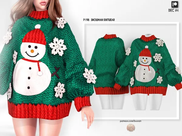 Alpha SNOWMAN KNITWEAR P198 by busratr - The Sims 4 Custom Content