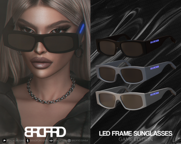 Alpha LED FRAME SUNGLASSES GAME EDITION by simsfinds - The Sims 4 Custom Content