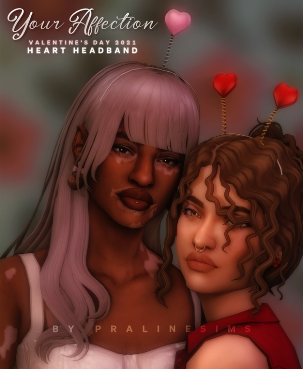 Mix YOUR AFFECTION Heart Headband Valentines Day 2021 Gift by simsfinds - The Sims 4 Custom Content