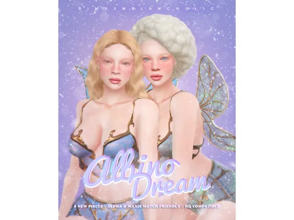 💭 ALBINO DREAM 💭 Set Of Genetics  by sims3melancholic