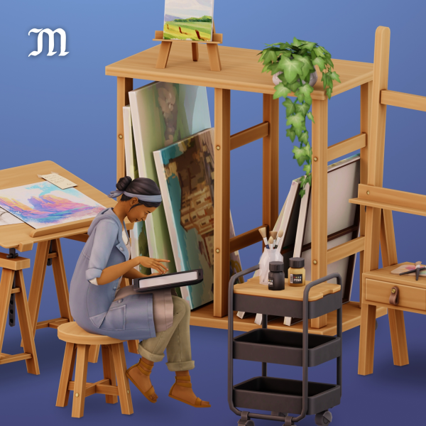 Maxis Match The Art Room Redux by simsfinds - The Sims 4 Custom Content