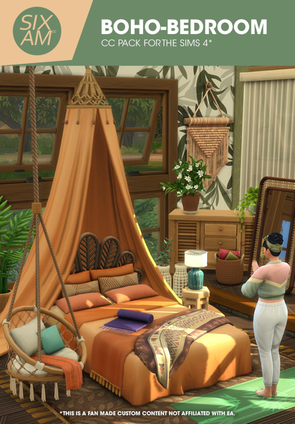 Maxis Match Boho Bedroom by simsfinds - The Sims 4 Custom Content