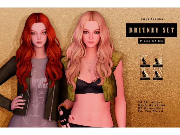 Maxis Match BRITNEY SET Piece of Me by simsfinds - The Sims 4 Custom Content