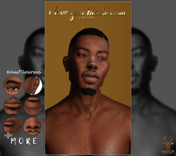 Alpha I LOVE YOU BLACK MAN 12 PRESETS by simsfinds - The Sims 4 Custom Content