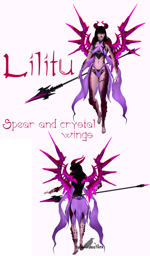 Alpha Lilitu wings and spear by simsfinds - The Sims 4 Custom Content
