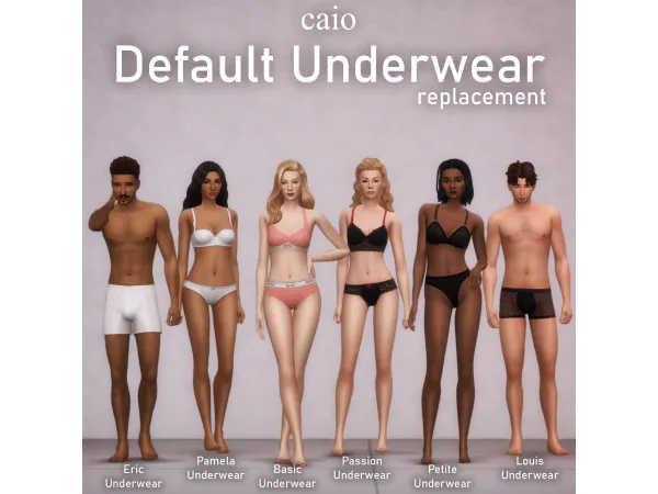 Maxis Match Default Underwear Replacement for my content by caiocc - The Sims 4 Custom Content