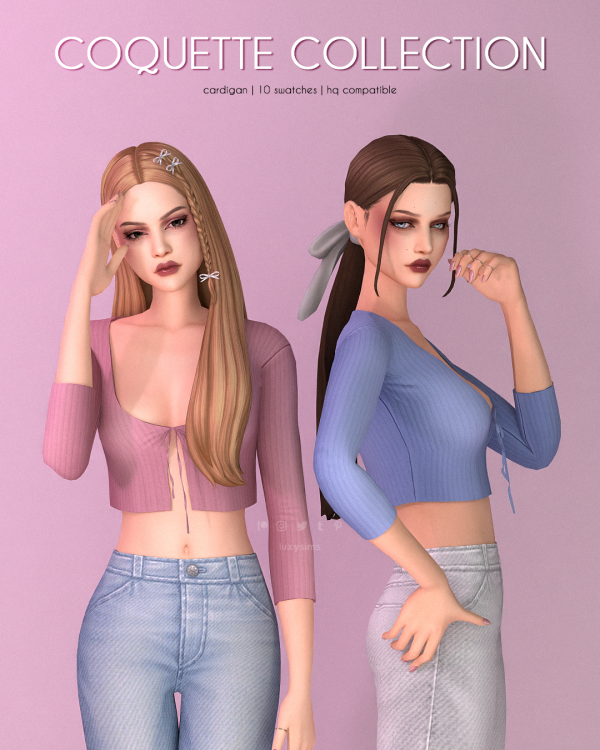 Mix Cardigan Coquette Collection by luxysims - The Sims 4 Custom Content