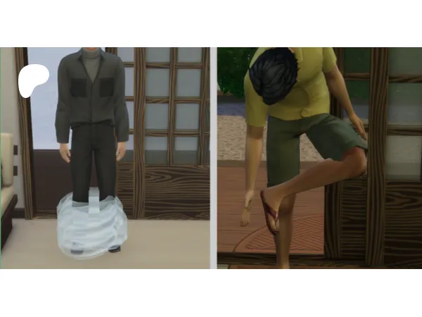 Maxis Match Shoe Removal Animation Override v1a by simsfinds - The Sims 4 Custom Content
