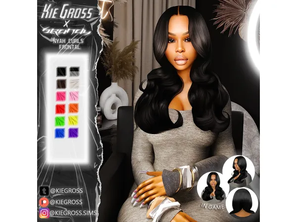 Alpha Kiegross X Branndysims Nyah Hair - The Sims 4 Custom Content