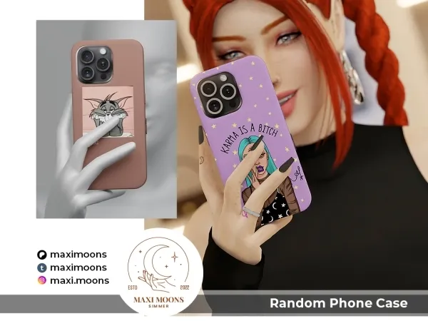 Alpha Random Phone Cases by maximoons - The Sims 4 Custom Content