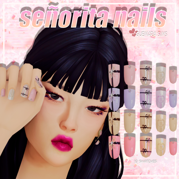 Alpha Señorita Nails by simsfinds - The Sims 4 Custom Content