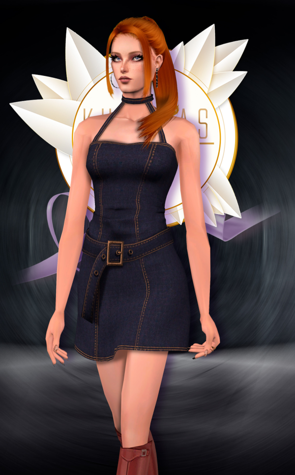 Kurimas4t2_DenimDress_Artlos by simsfinds - The Sims 2 custom content