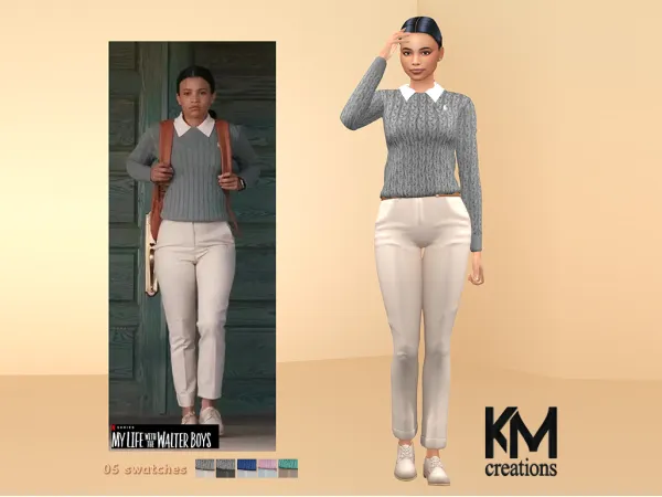 Mix [KM] Jackie Ralph Lauren Outfit (My Life With The Walter Boys) - The Sims 4 Custom Content
