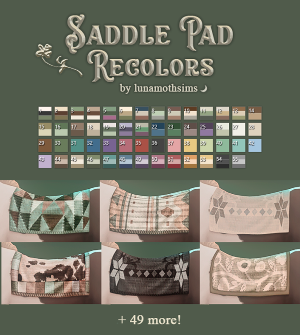 Mix Saddle Pad Recolors by simsfinds - The Sims 4 Custom Content