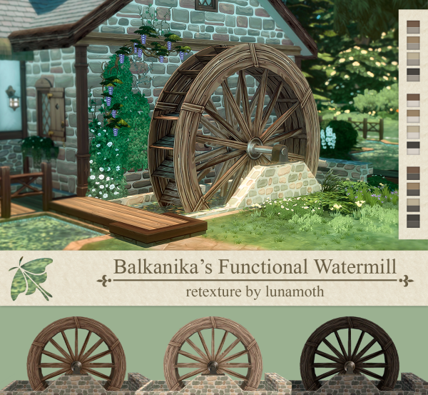 Maxis Match Functional Watermill Recolor by simsfinds - The Sims 4 Custom Content
