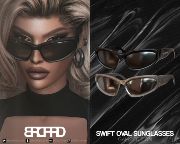 Alpha SWIFT OVAL SUNGLASSES GAME EDITION by simsfinds - The Sims 4 Custom Content