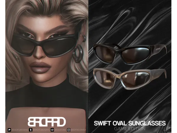 Alpha SWIFT OVAL SUNGLASSES GAME EDITION by bradfordsims - The Sims 4 Custom Content