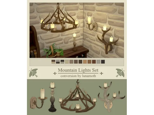 Maxis Match Mountain Lights Set by lunamothsims updated - The Sims 4 Custom Content
