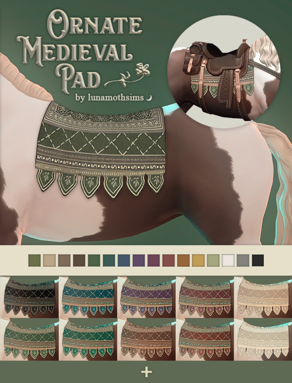 Mix 41884521135631 Ornate Medieval Saddle Pad 41884521135631 by simsfinds - The Sims 4 Custom Content